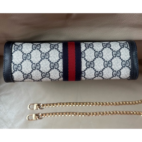 Authentic Vintage Gucci Web Monogram Canvas Black Leather Velcro Clutch - Picture 6 of 11